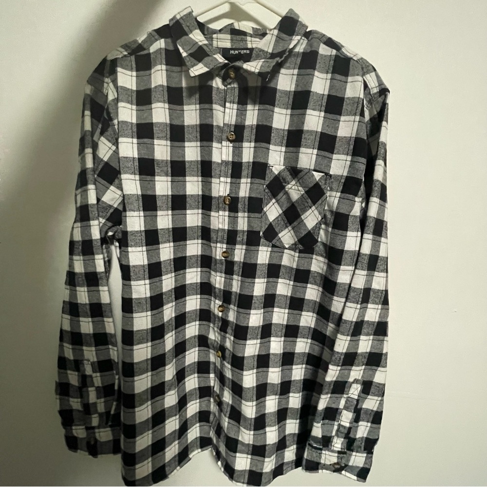 Hunter Black and White Plaid Men's Shirt